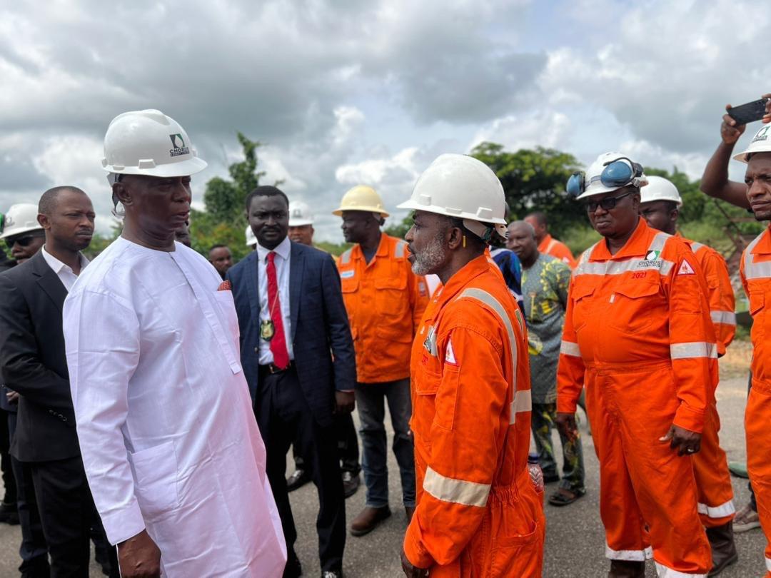 Senator visit Pan Ocean Flow station