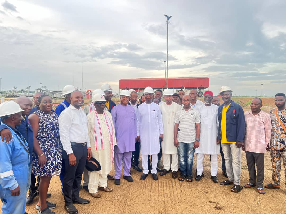 Senator Prince Ned Munir Nwoko’s familiarization visit to Pan Ocean Oil Cooperation OML 
147— Owa Alindima Flow station Ika North East LGA.
